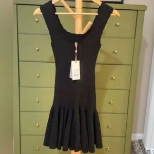 LoveShackFancy Maryanne Metallic Knit Mini Dress In Black, brand new with tags.